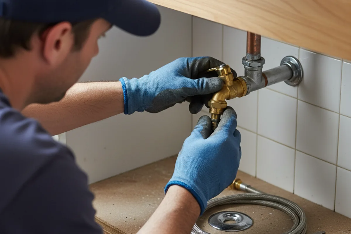 Shutoff valve and fitting work during Faucet and Fixture Repair in Florence